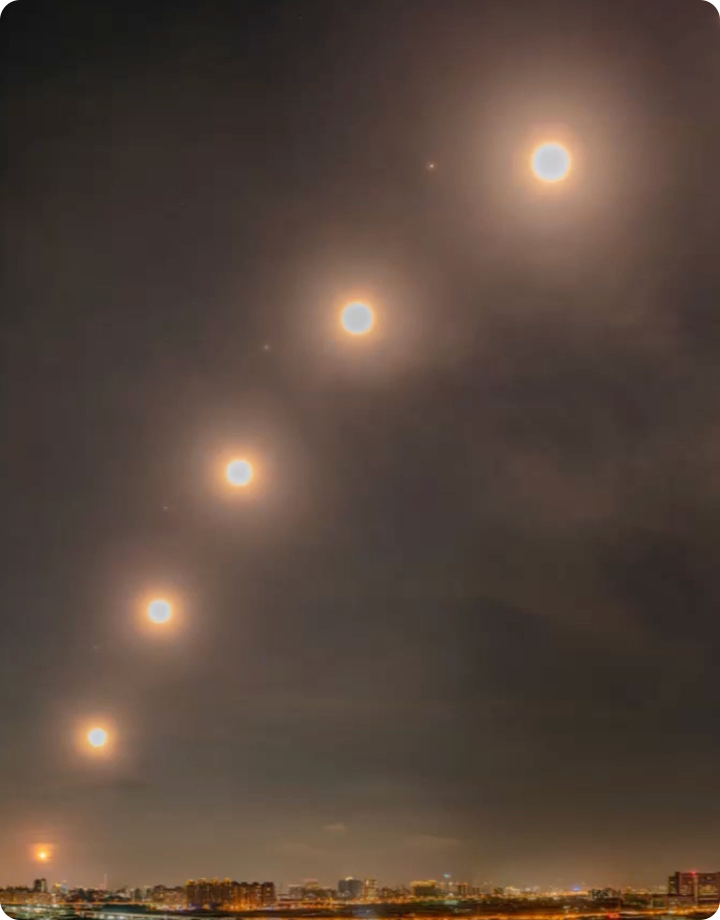 月亮的升落縮時紀錄影片