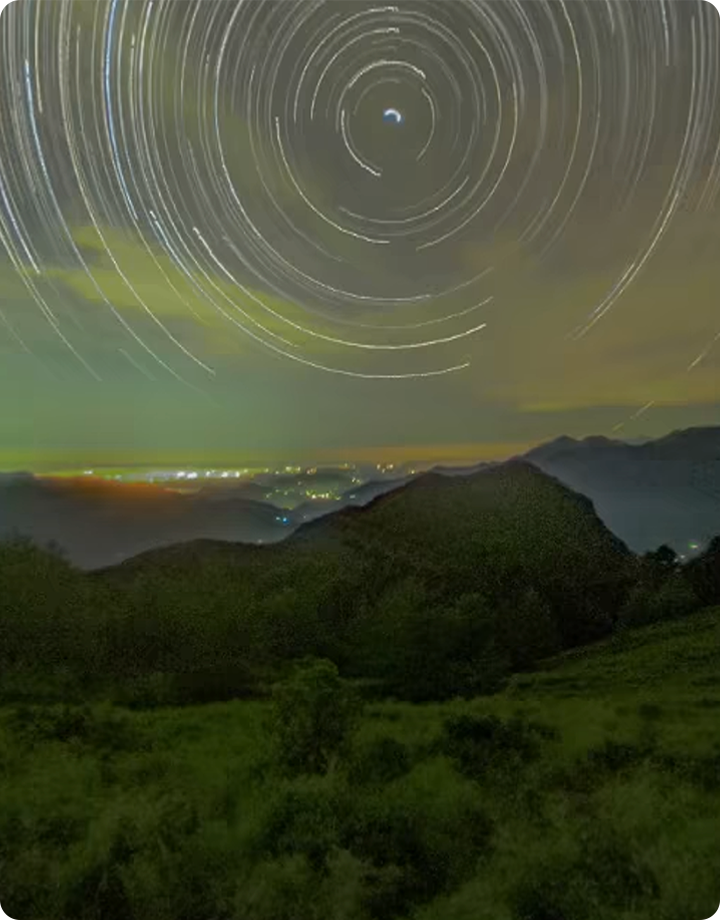 麟趾山星軌(恆星周日運動)360縮時影片